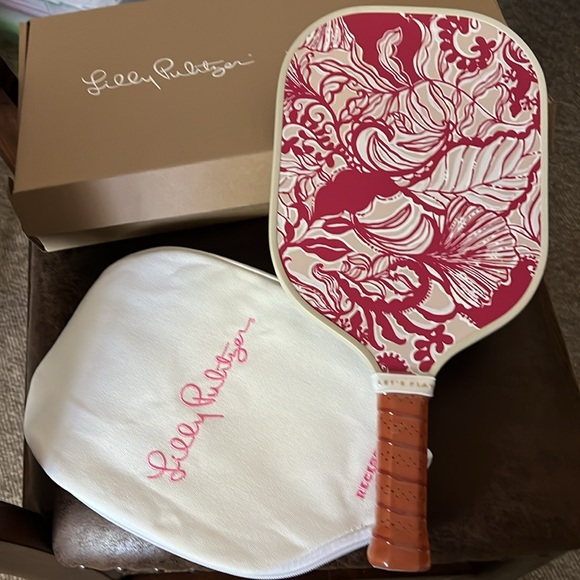 Lilly Pulitzer Blue and White Pickleball Paddle - Picture 2 of 2